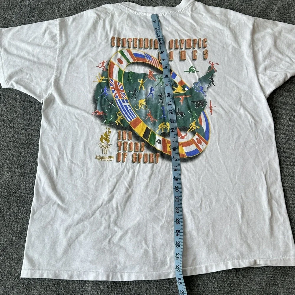 Olympics Shirt Men Extra Large 96 Atlanta 100th Vintage Hanes ‎ Single Stitch